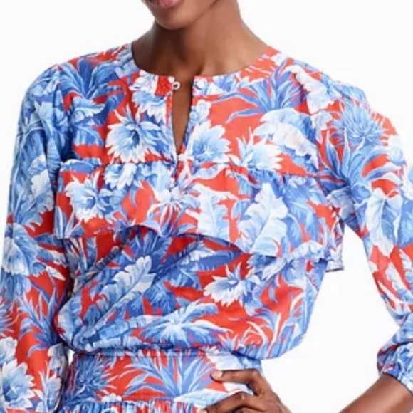J. Crew Ratti Rio Ruffle Blouse Top size M medium - Picture 7 of 8